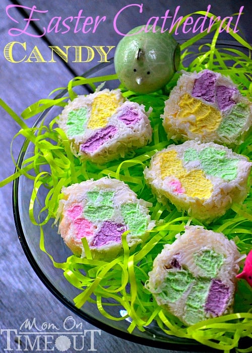 3 Ingredient Easter Cathedral Candy | MomOnTimeout.com #Easter #recipe
