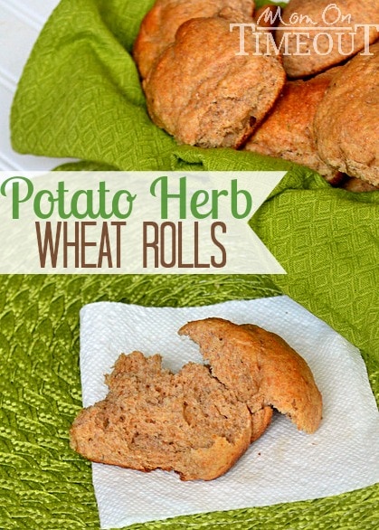 Easy Homemade Potato Herb Wheat Rolls | MomOnTimeout.com A delicious addition to any meal! #rolls #bread #recipe #wheat