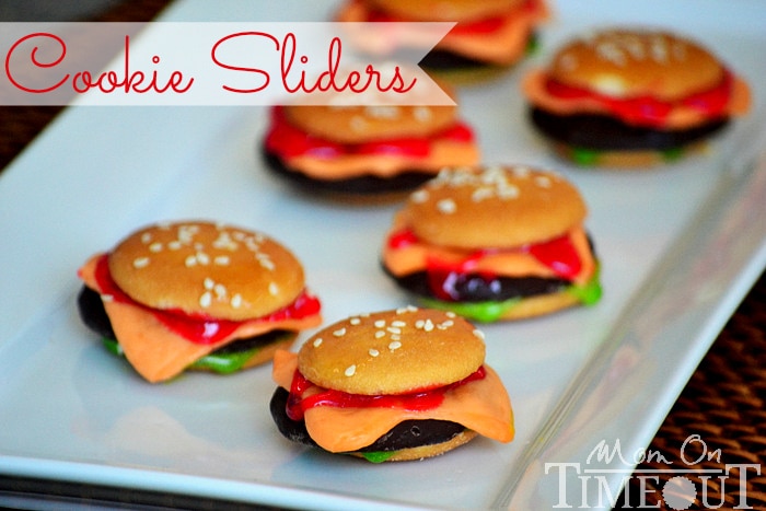 Cookie Sliders That Look Just Like Mini Cheeseburgers | Mom On Timeout - Perfect for April Fool's Day or your next BBQ!