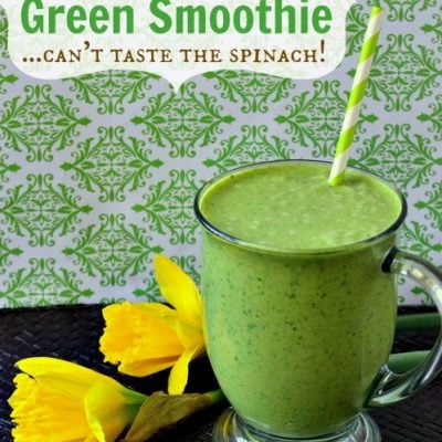 Peanut Butter Banana Green Smoothie | MomOnTimeout.com - The peanut butter and banana mask the taste of spinach so all you end up with a delicious, healthy breakfast! #green #smoothie #breakfast #recipe