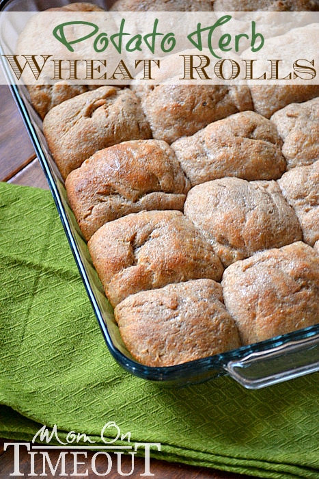 Easy Homemade Potato Herb Wheat Rolls | MomOnTimeout.com A delicious addition to any meal! #rolls #bread #recipe #wheat
