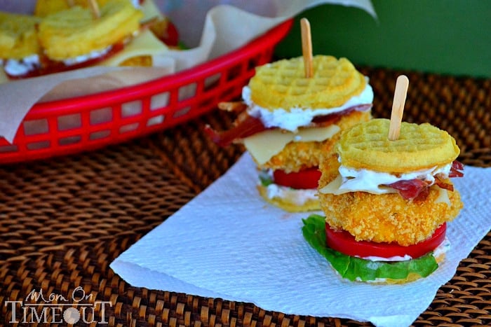 Chicken Ranch Waffle Sliders | Mom On Timeout