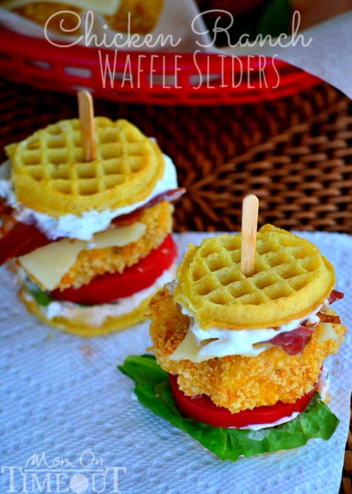 Chicken Ranch Waffle Sliders | Mom On Timeout