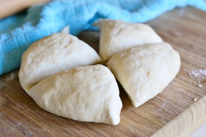 dough divided for homemade tortillas