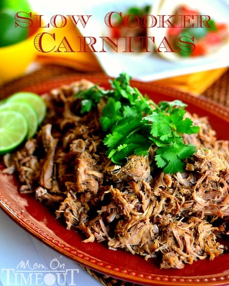 Muy Bueno Slow Cooker Carnitas | MomOnTimeout.com