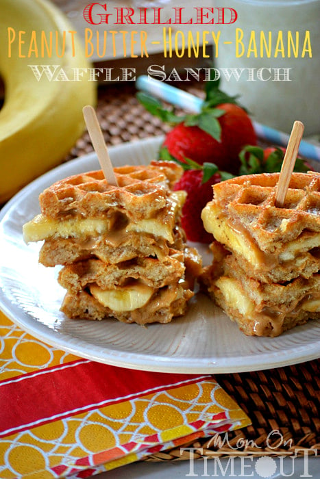 Grilled Peanut Butter Honey Banana Waffle Sandwich | Mom On Timeout