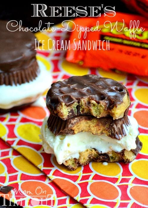 Reese's Chocolate Dipped Waffle Ice Cream Sandwich | Mom On Timeout