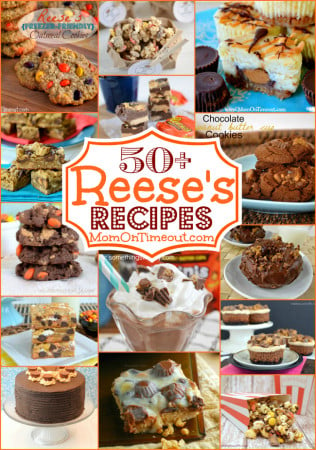 50-Reeses-Recipes-brownies-cookies-fudge-cake-donuts-popcorn-milkshake-cheesecake-orange-label