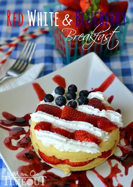 Red, White, and Blueberry Breakfast | MomOnTimeout.com Perfect for Memorial Day weekend or the 4th of July!