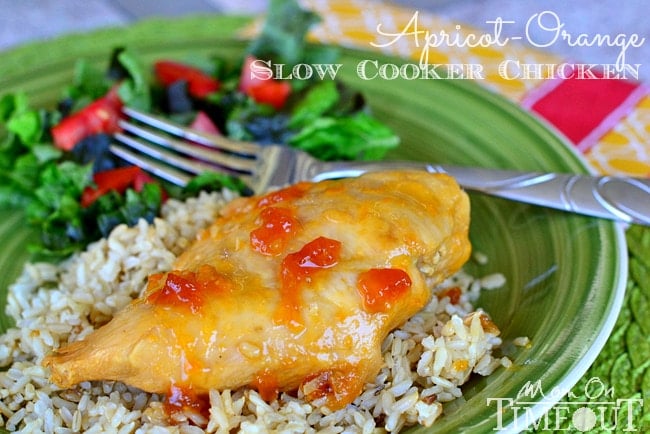 Apricot-Orange Slow Cooker Chicken | MomOnTimeout.com #slowcooker #easy #chicken #recipe