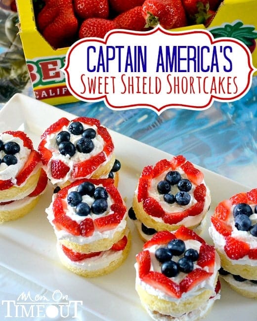 Captain America's Sweet Shield Shortcakes | MomOnTimeout.com #Avengers #Disney #recipe