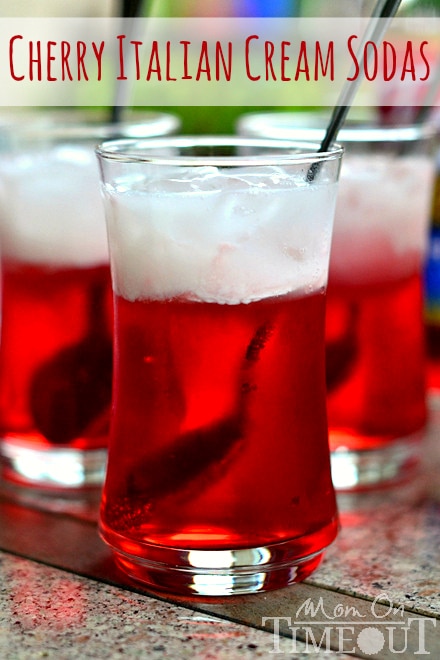 Cherry Italian Cream Sodas | MomOnTimeout.com Find out how easy it is to make your own Cherry Italian Cream Sodas at home!