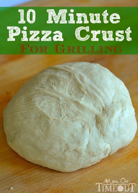 10 Minute Pizza Crust for Grilling from MomOnTimeout.com  Perfect for hot summer nights and busy schedules! #pizza #recipe