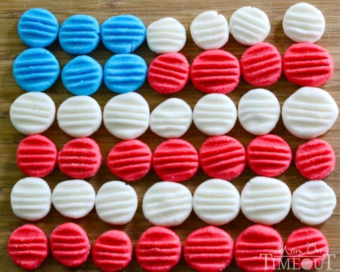 Red, White and Blue Peppermint Patties from MomOnTimeout.com - You pick the color and flavor! These patties are super easy to prepare and taste delicious!