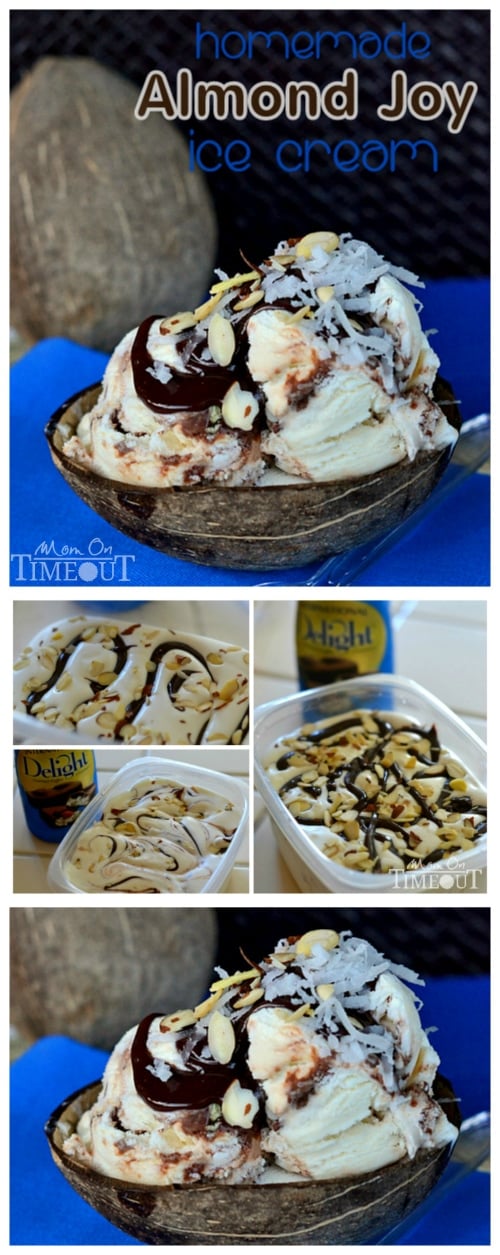 Homemade Almond Joy Ice Cream - No Machine Needed! | MomOnTimeout.com