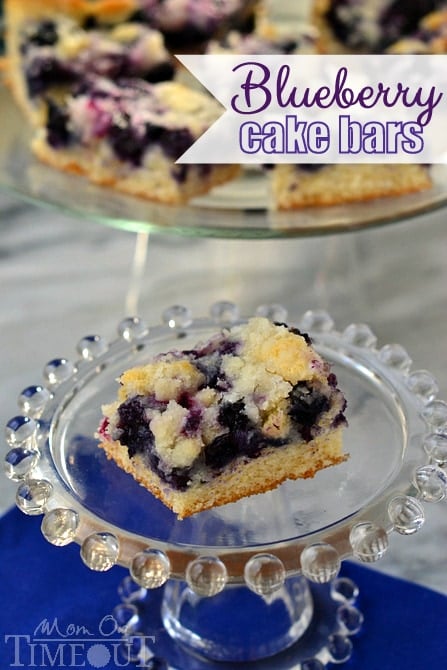 Blueberry Cake Bars from MomOnTimeout.com #blueberry #cake