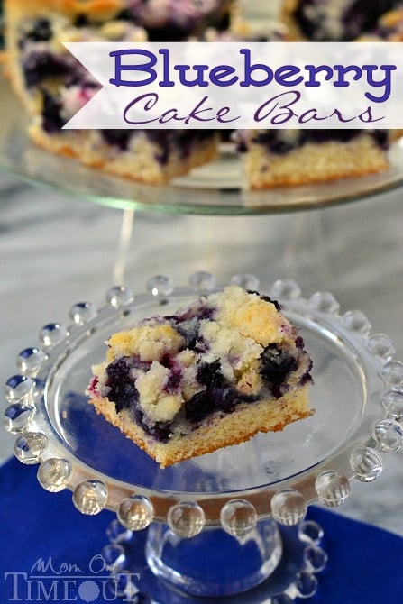 Blueberry Cake Bars from MomOnTimeout.com #blueberry #cake