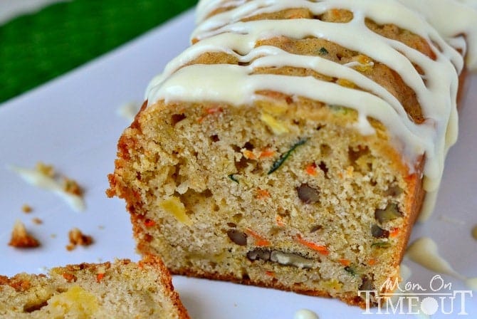 Carrot Zucchini Apple Bread | MomOnTimeout.com Delicious AND healthy! #zucchini #bread #reciped