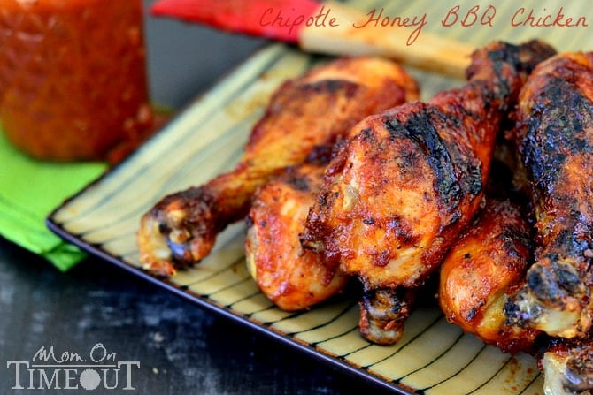 Chipotle Honey BBQ Chicken - Fabulously sweet and perfectly spicy this chicken is great any night of the week! MomOnTimeout.com #chicken 