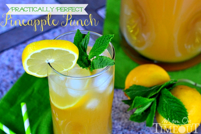 Practically Perfect Pineapple Punch | MomOnTimeout.com Punch or cocktail - it's your choice!