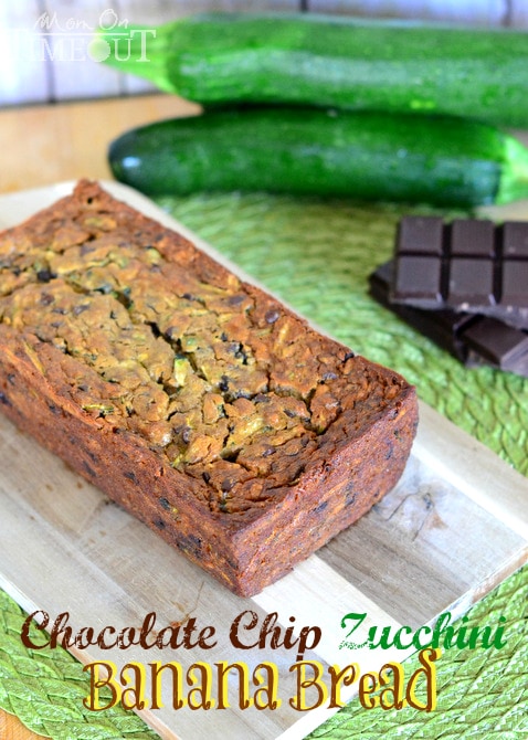 Chocolate Chip Zucchini Banana Bread | MomOnTimeout.com