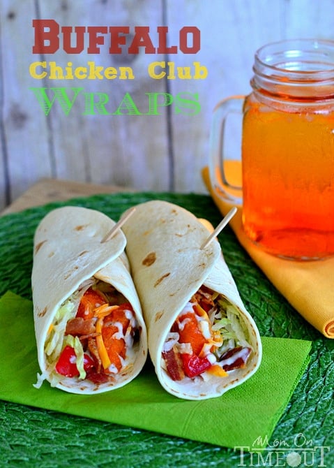 #ad Buffalo Chicken Club Wraps from MomOnTimeout.com #chicken #dinner #shop #HungerHeroes