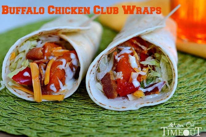 #ad Buffalo Chicken Club Wraps from MomOnTimeout.com #chicken #dinner #shop #HungerHeroes
