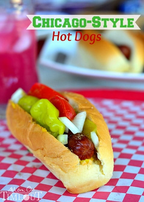 Chicago-Style Hot Dogs from MomOnTimeout.com