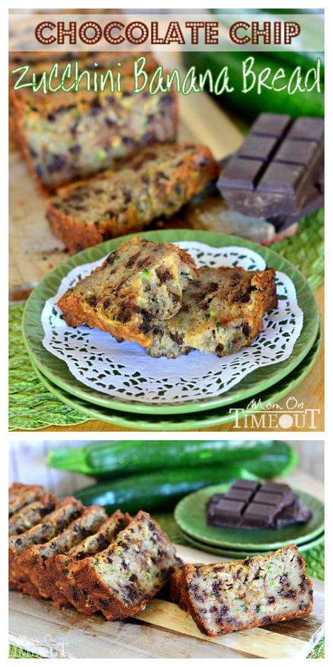 Chocolate Chip Zucchini Banana Bread | MomOnTimeout.com