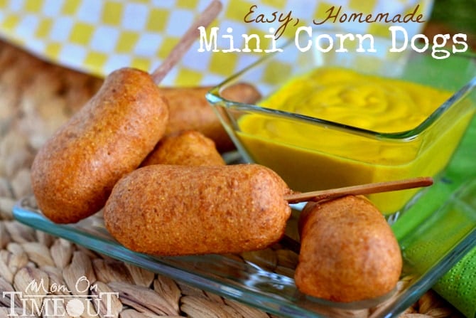 Easy Homemade Mini Corn Dogs - An easy, family-friendly meal from MomOnTimeout.com