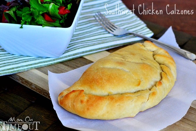 #ad Southwest Chicken Calzones are a delicious and easy dinner any night of the week! | MomOnTimeout.com #ClipForSchool