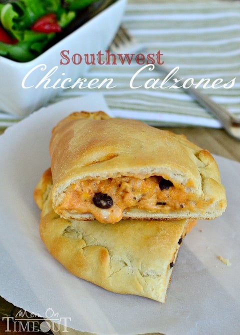 #ad Southwest Chicken Calzones are a delicious and easy dinner any night of the week! | MomOnTimeout.com #ClipForSchool
