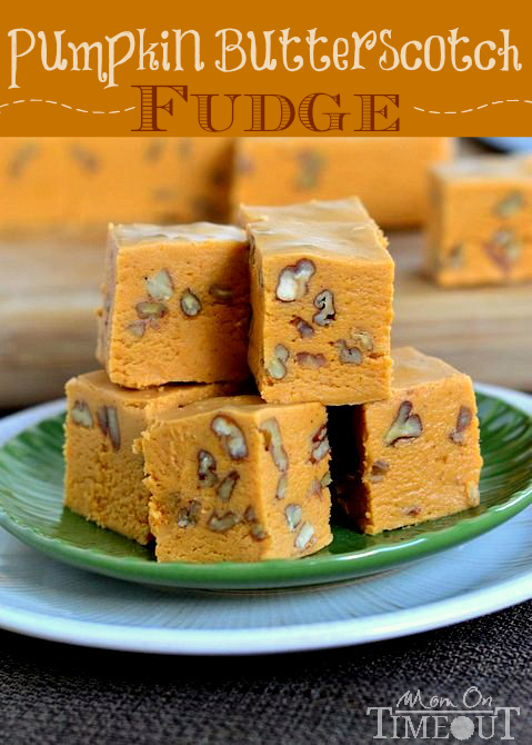 You're going to love the delicious flavor of this Pumpkin Butterscotch Fudge! Creamy and incredibly delicious! Perfect for the fall and holiday season! // Mom On Timeout