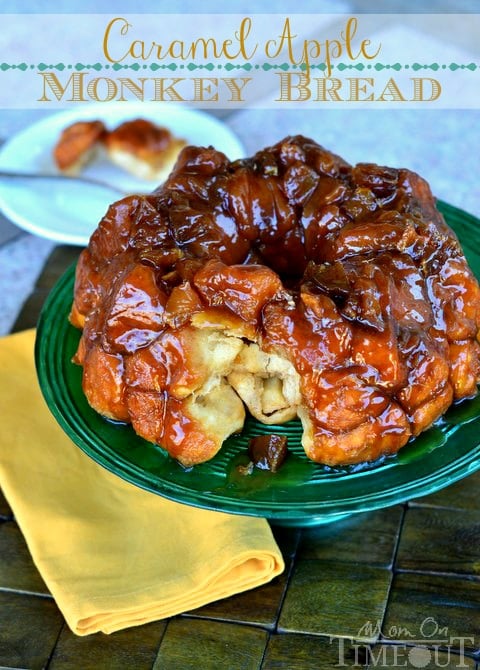 Caramel Apple Monkey Bread from MomOnTimeout.com #caramel #apple