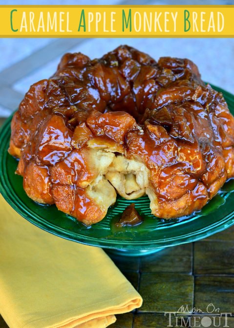 Caramel Apple Monkey Bread from MomOnTimeout.com #caramel #apple