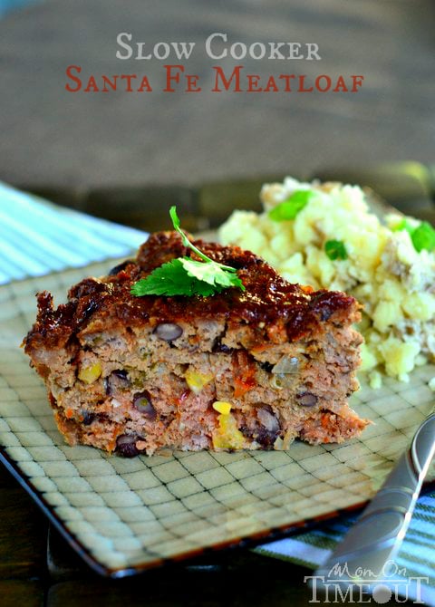 This Slow Cooker Sante Fe Meatloaf recipe is a fantastic way to get a delicious meal on the table without all the stress! | MomOnTimeout.com | #slowcooker #recipe #dinner