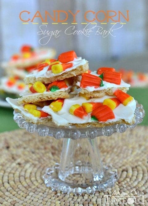 Candy Corn Sugar Cookie Bark is perfect for Halloween! | MomOnTimeout.com #Halloween #recipe