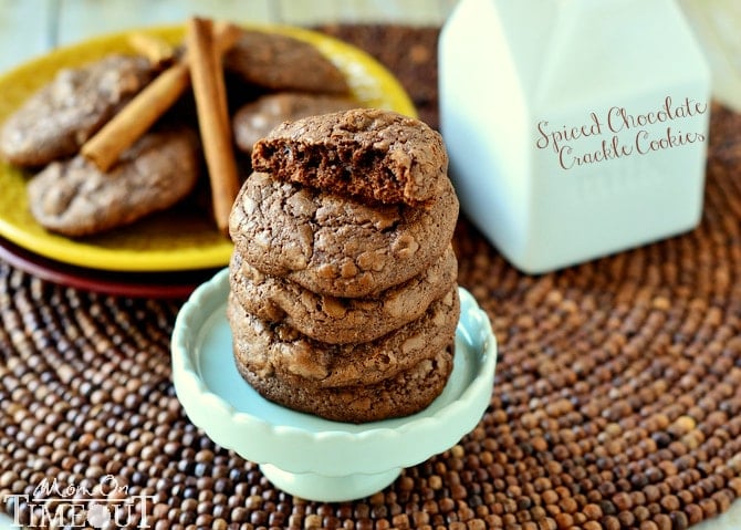 You're going to love these Spiced Chocolate Crackle Cookies made with cinnamon for fantastic warmth and flavor! | MomOnTimeout.com