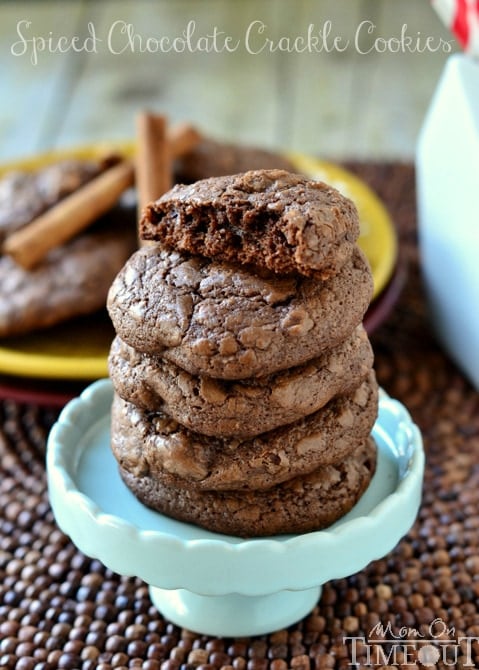 You're going to love these Spiced Chocolate Crackle Cookies made with cinnamon for fantastic warmth and flavor! | MomOnTimeout.com