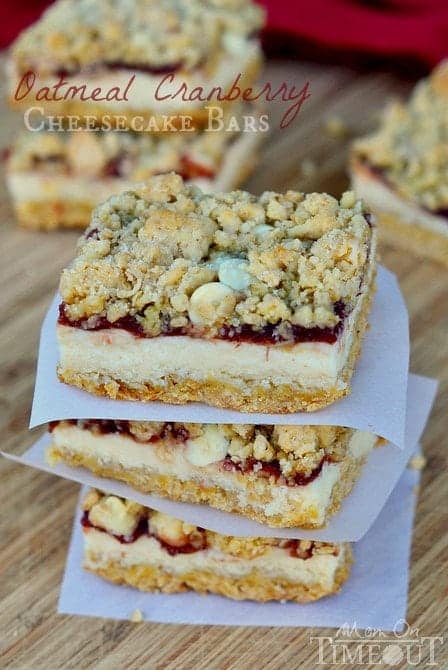 Oatmeal Cranberry Cheesecake Bars are the perfect dessert for this holiday season! | MomOnTimeout.com