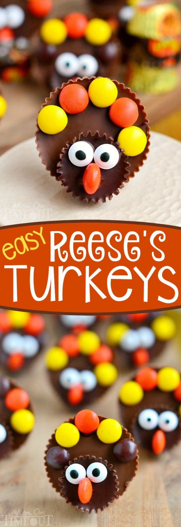 Calling all Reese's lovers! Look no further for the perfect Thanksgiving treat with these completely adorable Reese's Turkeys! Super easy to make and sure to please the chocolate and peanut butter lovers in your life!