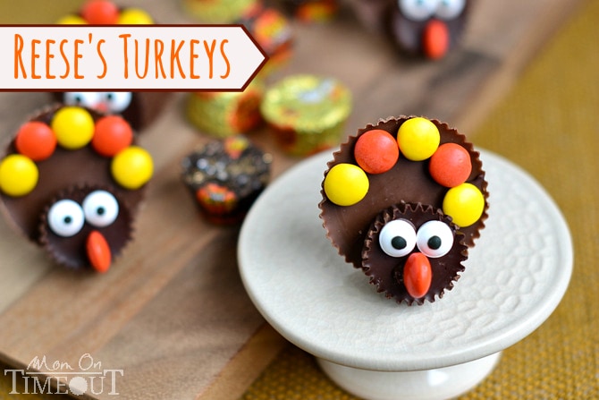 Calling all Reese's lovers! Look no further for the perfect Thanksgiving treat with these completely adorable Reese's Turkeys! | MomOnTimeout.com