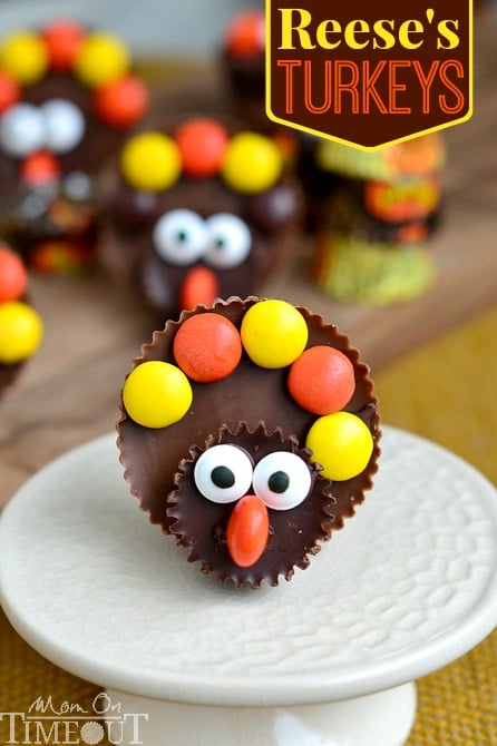 Calling all Reese's lovers! Look no further for the perfect Thanksgiving treat with these completely adorable Reese's Turkeys! | MomOnTimeout.com