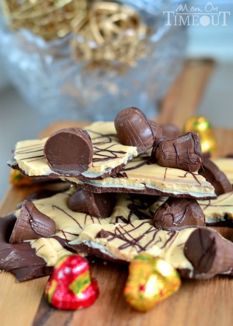 Butterfinger Bark | SimplyCelebrate.Meals.com - 10 minutes to a chocolatey treat - enjoy a new favorite holiday bark - to gift or eat at home! #christmas #simplycelebrate