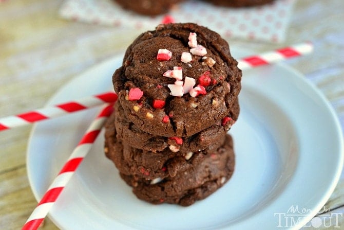 Soft and Chewy Chocolate Peppermint Cookies