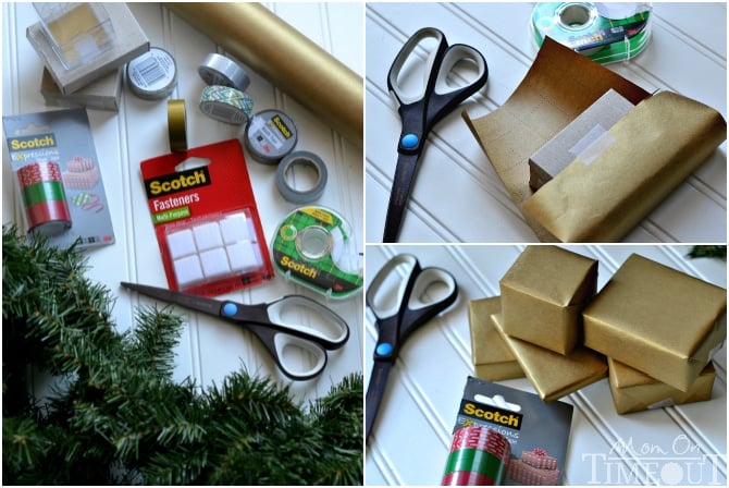  This Holiday Gift Garland is a surefire way to instantly add a festive flair to your holiday decorations! | MomOnTimeout.com #sponsor #craft #Christmas #ScotchEXP