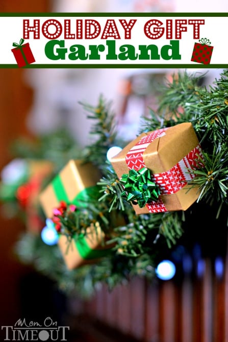  This Holiday Gift Garland is a surefire way to instantly add a festive flair to your holiday decorations! | MomOnTimeout.com #ad #craft #Christmas #ScotchEXP