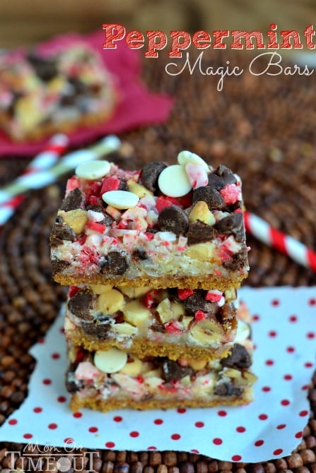 Bring the magic alive this holiday season with these festive Peppermint Magic Bars! | MomOnTimeout.com #christmas #recipe