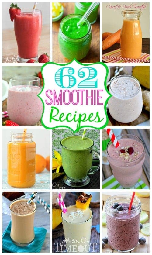 Break out your blender and whip up one of these 62 Smoothie Recipes to kick-start your day! So many fantastic and delicious flavor combinations to choose from! // Mom On Timeout