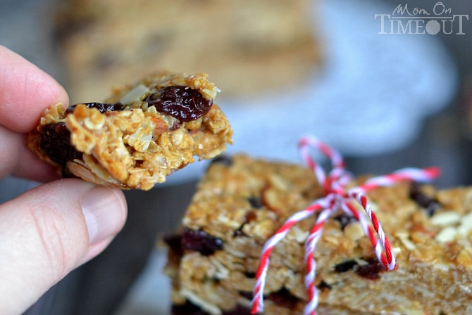 granola bars tied up with string